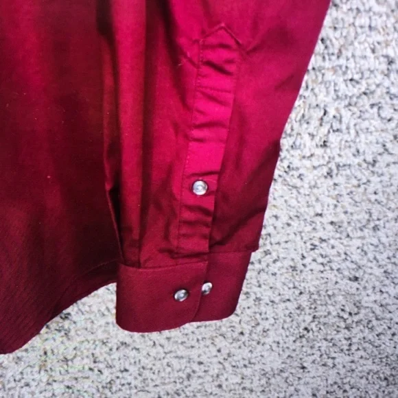 Men's Burgundy Dress Shirt - Picture 3 of 7